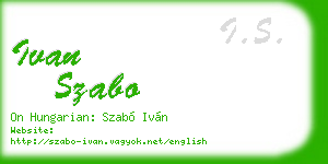 ivan szabo business card