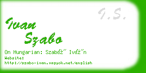 ivan szabo business card